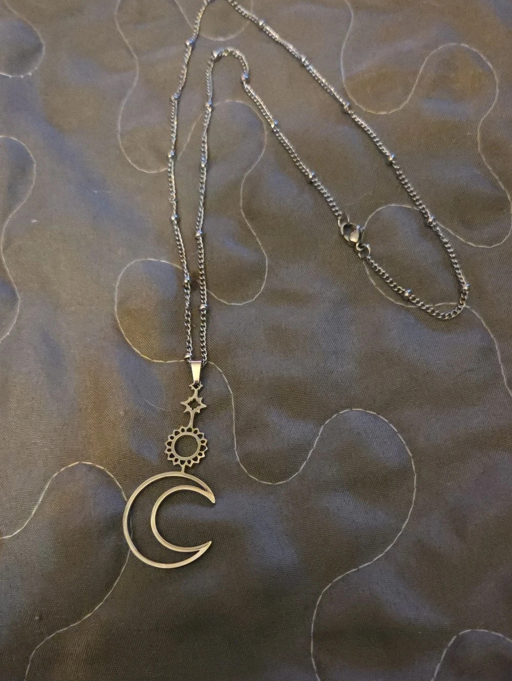 Celestial Moon Pendant Necklace in Gold